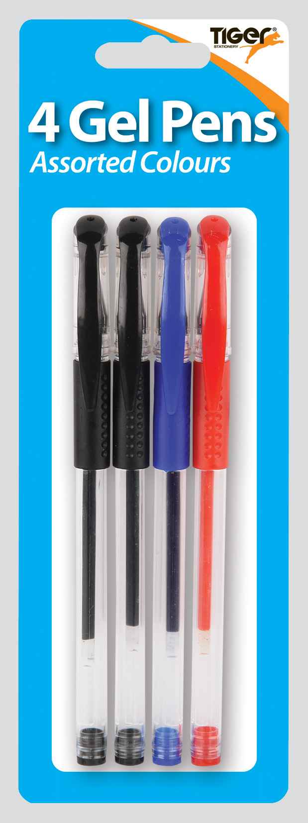 TIGER GEL PENS PACK OF 4 ASST WALLET