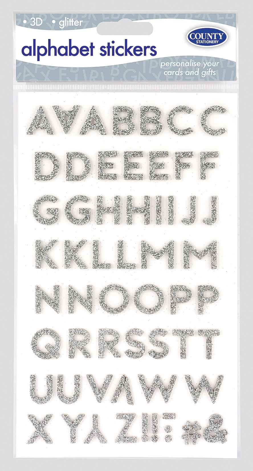 SILVER Alphabet Stickers