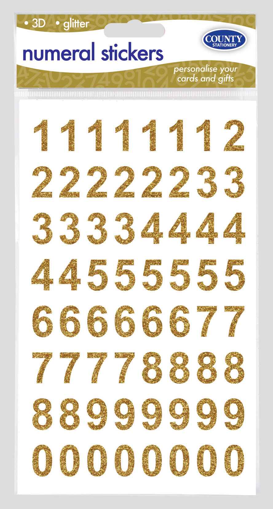 GOLD Numeral Stickers