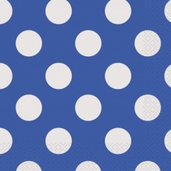 16 ROYAL BLUE DOTS LUNCH NAPS