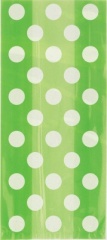 20 LIME GREEN DOTS CELLO BAGS