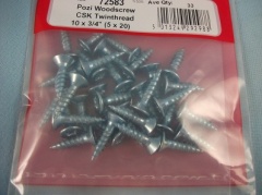 Star Pack Screw Pozi Twinthread Csk Bzp 10 X  (5.0 X 20)(72583)