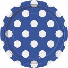 8 Ryl Blue Dots 7'' Plate