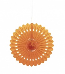 16'' Decorative Fan - Pumpkin Orange