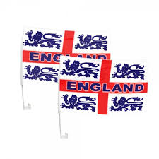 2pc 18 x 12 Inch England 4 Lions Car Flag