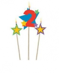 Candle Number ''2'' With Stars