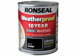 RONSEAL BLACK SATIN 10 YR WEATHERPROOF WOOD PAINT (2 IN 1 FORMULA )750ML (36941)