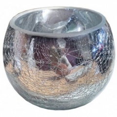 7.5CM SILVER CRACKLE T.LITE HLDR