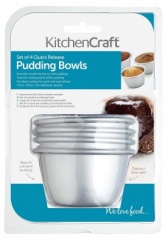 Kitchen Craft Mini Pudding Moulds 4pc 7.5cm - Aluminium