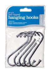 Kitchencraft S-Hooks 5pc 10cm - Chrome Plated Steel