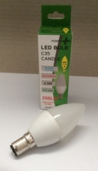 LED C37 4.9W 220-240VAC 410Lm 40W Halogen Daylight 6000K B15 Lamp