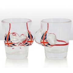 Union Jack Boobies Shot Glass