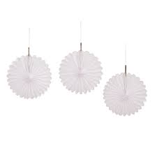 3 Decorative Fan 6'' White