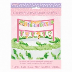 Pink Safari 1st Birthday Cake Banner