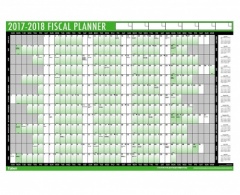 Yearly Fiscal Wall Planner with Pen & Adhesive Coloured Dots