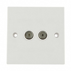 Status 2 Gang Co-Axial Socket