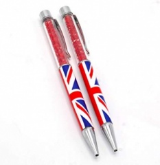 Twin Crystal Union Jack Pen Set Asstd.