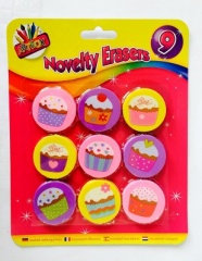 9 Owl & Cupcake Erasers