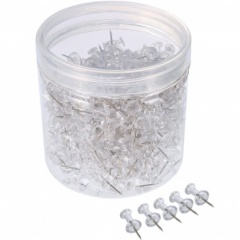 Push Pins Clear Tub Of 500