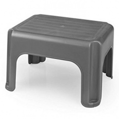 WHITEFURZE 40CM STOOL - SILVER