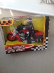 2pc Motorbike And Rider In Window Box