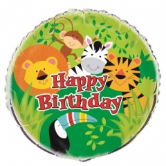 18'' Pkg Animal Jungle FL Balloon