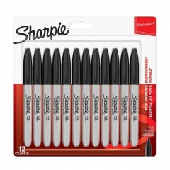 Sharpie Permanent Markers, Fine Tip - Black and Red - Pack of 2