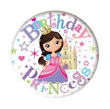 Simon Elvin Birthday Princess Small Round Badges , pack of 6