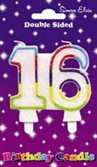 Simon Elvin Number 16 Milestone Age Candles