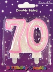 Simon Elvin Number 70 Pink Milestone Age Candles