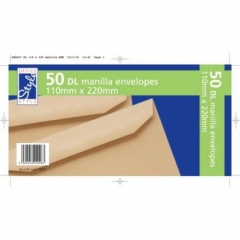 Colman 50 Pack110mm x 220mm Gummed Manilla Envelopes