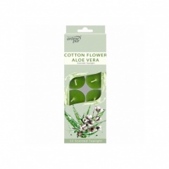 Cotton Flower Aloe Vera - 12pk Tealight Candles