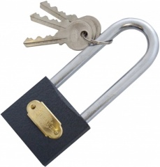 Am-Tech 50mm LONG SHACKLE IRON PADLOCK T0700C