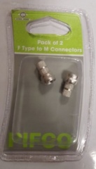 F Male Connector 2pk