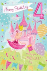 Simon Elvin Greeting Card Happy Birthday 4 Today  Girl - pk 6