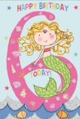 Simon Elvin Greeting Card Happy Birthday 6 Today  Girl - pk 6