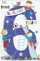 Simon Elvin Greeting Card It's your Birthday today age 6 boy - pk 6