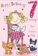 Simon Elvin Greeting Card Happy Birthday 7 Today  Girl - pk 6