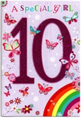 Simon Elvin Greeting Card Happy Birthday 10  Girl - pk 6