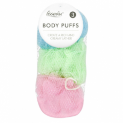 Assorted Body Puffs 3pk