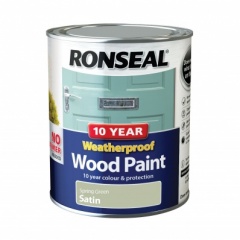 RONSEAL SPRING GREEN SATIN 10YR WEATHERPROOF WOOD PAINT (2 IN 1 FORMULA) 750ML