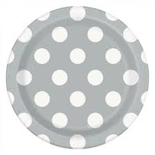 8 SILVER DOTED 7'' PLATE