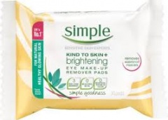 SIMPLE BRIGHTENING EYE MAKE UP REMOVER EYE PADS