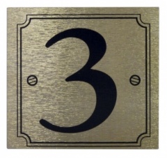 House number H&G GOLD ON BLACK 3