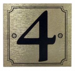 House number H&G GOLD ON BLACK 4