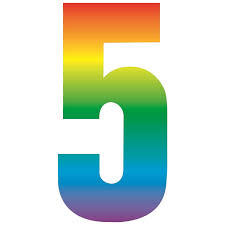 WHEELIE BIN NUMBER RAINBOW 5