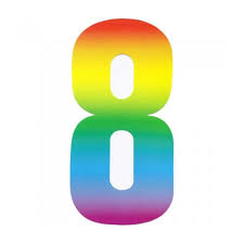 WHEELIE BIN NUMBER RAINBOW 8