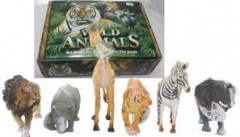 6pc WILD ANIMALS IN LARGE BAG/HEADER