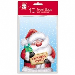 GIFTMAKER XMAS PARTY 10PC TREAT TWIST BAGS (XAJGP101)