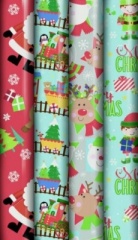 XMAS WRAP, 8M PAPER CUTE (4 DES)